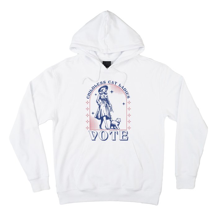 Childless Cat Ladies Vote Retro Election 2024 Usa Hoodie