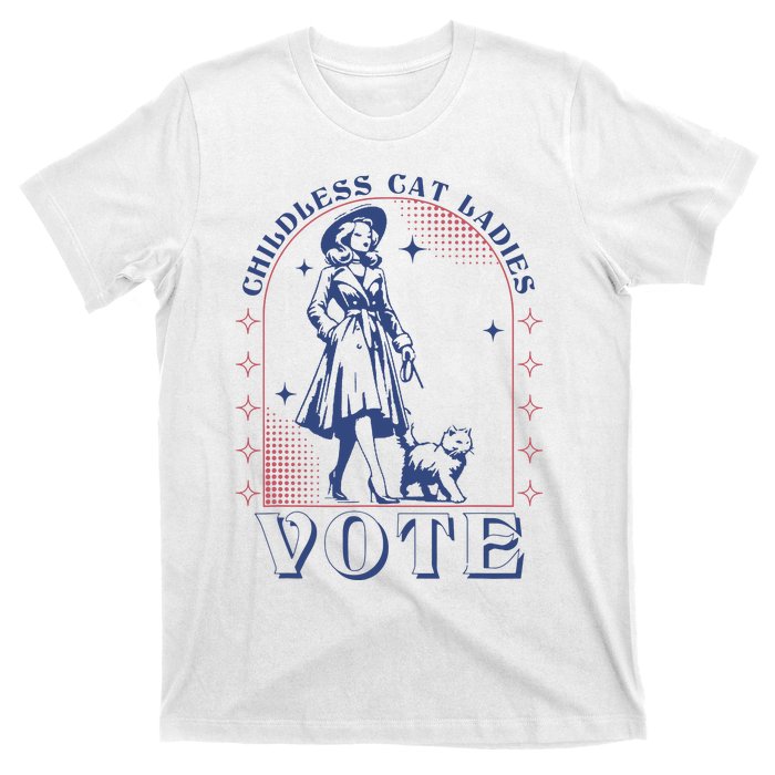 Childless Cat Ladies Vote Retro Election 2024 Usa T-Shirt