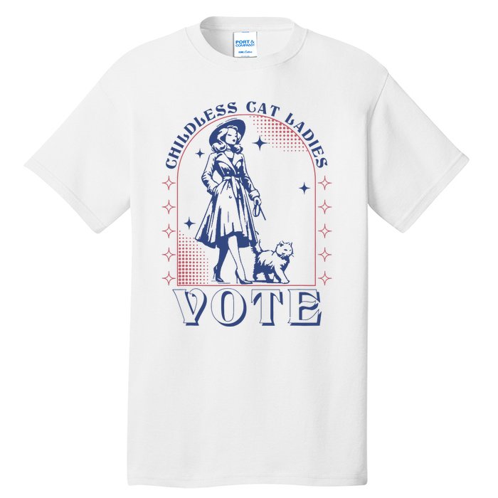 Childless Cat Ladies Vote Retro Election 2024 Usa Tall T-Shirt