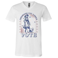 Childless Cat Ladies Vote Retro Election 2024 Usa V-Neck T-Shirt