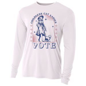 Childless Cat Ladies Vote Retro Election 2024 Usa Cooling Performance Long Sleeve Crew