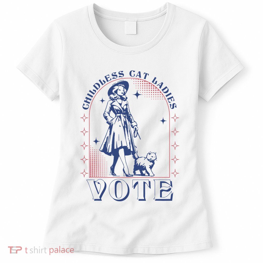Childless Cat Ladies Vote Retro Election 2024 Usa Womens T-Shirt