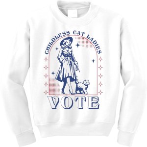 Childless Cat Ladies Vote Retro Election 2024 Usa Kids Sweatshirt