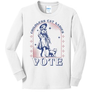 Childless Cat Ladies Vote Retro Election 2024 Usa Kids Long Sleeve Shirt