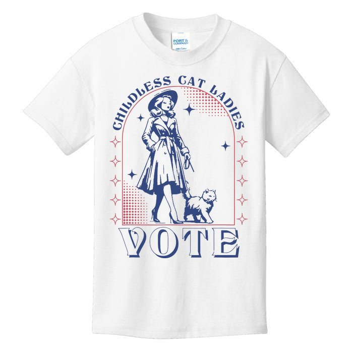 Childless Cat Ladies Vote Retro Election 2024 Usa Kids T-Shirt