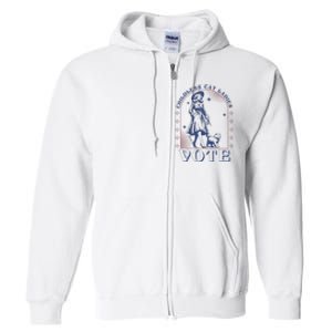 Childless Cat Ladies Vote Retro Election 2024 Usa Full Zip Hoodie