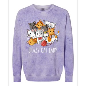 Crazy Cat Lady Funny Kitty Kitten Animal Lover Colorblast Crewneck Sweatshirt