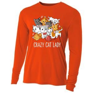 Crazy Cat Lady Funny Kitty Kitten Animal Lover Cooling Performance Long Sleeve Crew