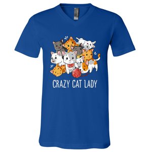 Crazy Cat Lady Funny Kitty Kitten Animal Lover V-Neck T-Shirt