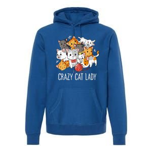 Crazy Cat Lady Funny Kitty Kitten Animal Lover Premium Hoodie