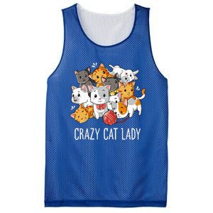 Crazy Cat Lady Funny Kitty Kitten Animal Lover Mesh Reversible Basketball Jersey Tank