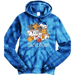 Crazy Cat Lady Funny Kitty Kitten Animal Lover Tie Dye Hoodie