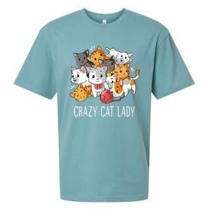 Crazy Cat Lady Funny Kitty Kitten Animal Lover Sueded Cloud Jersey T-Shirt