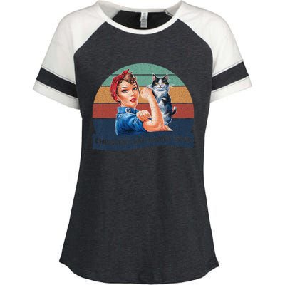 Childless Cat Ladies Vote Rosie The Riveter Vintage Enza Ladies Jersey Colorblock Tee