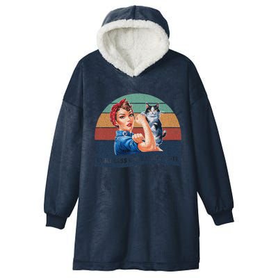 Childless Cat Ladies Vote Rosie The Riveter Vintage Hooded Wearable Blanket