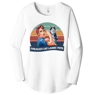 Childless Cat Ladies Vote Rosie The Riveter Vintage Women's Perfect Tri Tunic Long Sleeve Shirt