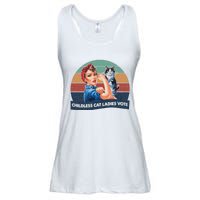 Childless Cat Ladies Vote Rosie The Riveter Vintage Ladies Essential Flowy Tank