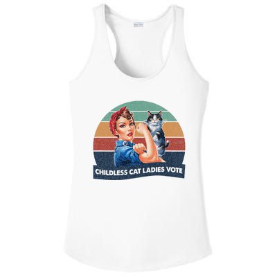 Childless Cat Ladies Vote Rosie The Riveter Vintage Ladies PosiCharge Competitor Racerback Tank