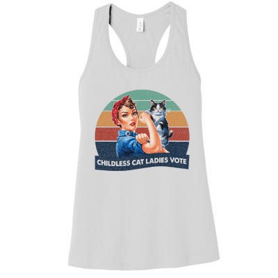 Childless Cat Ladies Vote Rosie The Riveter Vintage Women's Racerback Tank