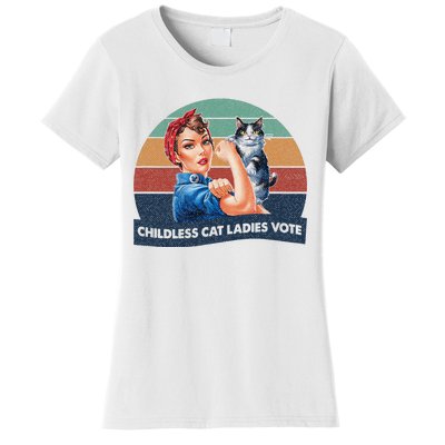 Childless Cat Ladies Vote Rosie The Riveter Vintage Women's T-Shirt