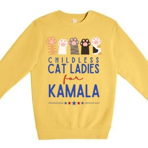 Childless Cat Ladies For Kamala Premium Crewneck Sweatshirt