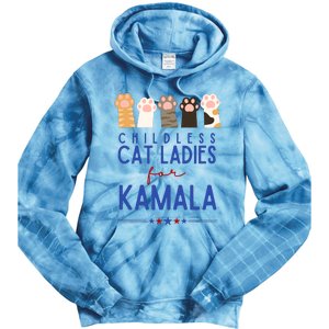 Childless Cat Ladies For Kamala Tie Dye Hoodie