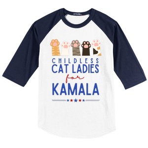 Childless Cat Ladies For Kamala Baseball Sleeve Shirt