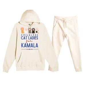 Childless Cat Ladies For Kamala Premium Hooded Sweatsuit Set