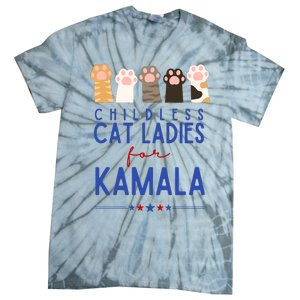 Childless Cat Ladies For Kamala Tie-Dye T-Shirt