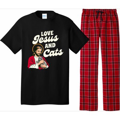 Christian Cat Lover Cat Mom Fur Mama Love Jesus & Cats Pajama Set