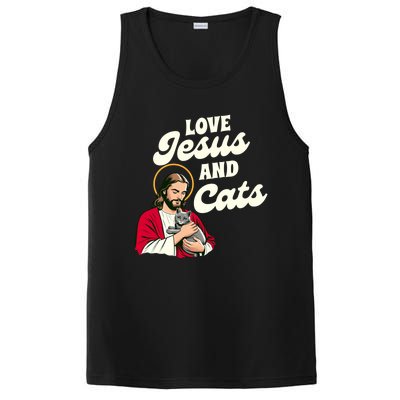 Christian Cat Lover Cat Mom Fur Mama Love Jesus & Cats PosiCharge Competitor Tank