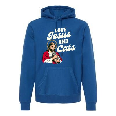 Christian Cat Lover Cat Mom Fur Mama Love Jesus & Cats Premium Hoodie