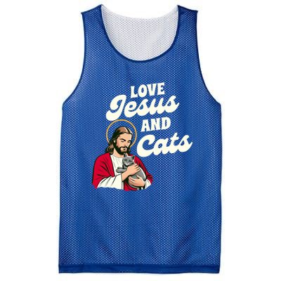 Christian Cat Lover Cat Mom Fur Mama Love Jesus & Cats Mesh Reversible Basketball Jersey Tank