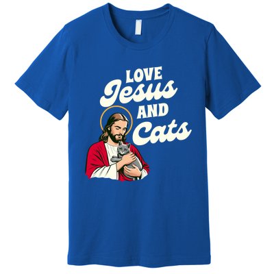 Christian Cat Lover Cat Mom Fur Mama Love Jesus & Cats Premium T-Shirt