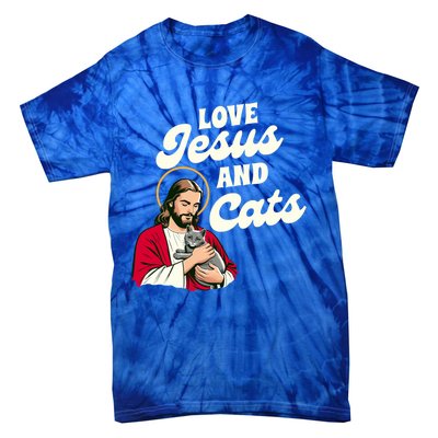 Christian Cat Lover Cat Mom Fur Mama Love Jesus & Cats Tie-Dye T-Shirt