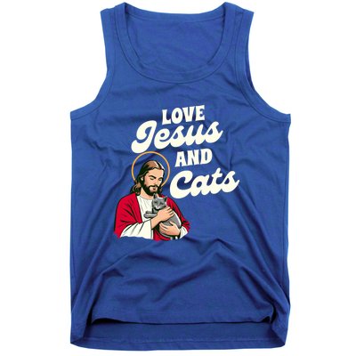 Christian Cat Lover Cat Mom Fur Mama Love Jesus & Cats Tank Top