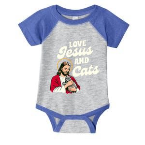 Christian Cat Lover Cat Mom Fur Mama Love Jesus & Cats Infant Baby Jersey Bodysuit