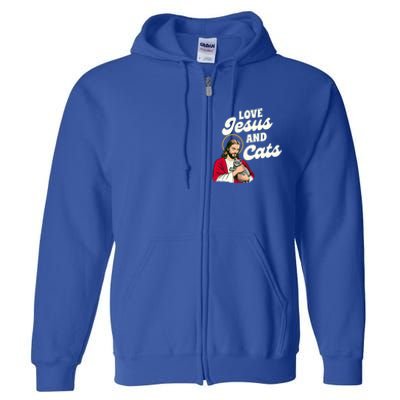 Christian Cat Lover Cat Mom Fur Mama Love Jesus & Cats Full Zip Hoodie