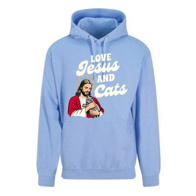 Christian Cat Lover Cat Mom Fur Mama Love Jesus & Cats Unisex Surf Hoodie