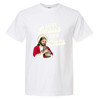 Christian Cat Lover Cat Mom Fur Mama Love Jesus & Cats Garment-Dyed Heavyweight T-Shirt