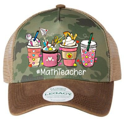 Cute Coffee Latte Math Teacher ValentineS Day Gift Legacy Tie Dye Trucker Hat