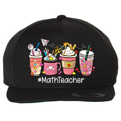 Cute Coffee Latte Math Teacher ValentineS Day Gift Wool Snapback Cap