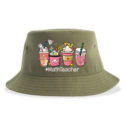 Cute Coffee Latte Math Teacher ValentineS Day Gift Sustainable Bucket Hat