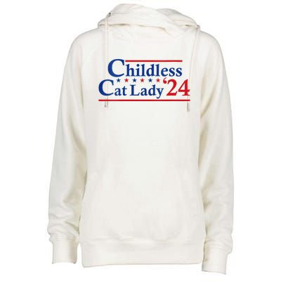 Childless Cat Lady Kamala Womens Funnel Neck Pullover Hood