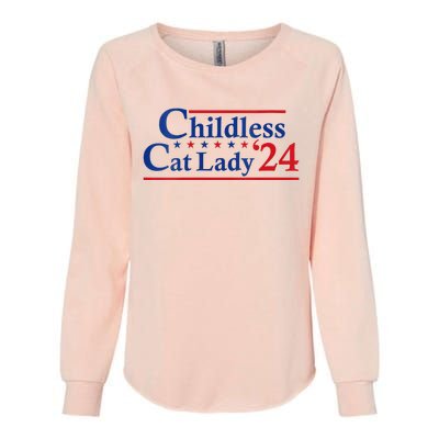 Childless Cat Lady Kamala Womens California Wash Sweatshirt