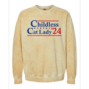 Childless Cat Lady Kamala Colorblast Crewneck Sweatshirt