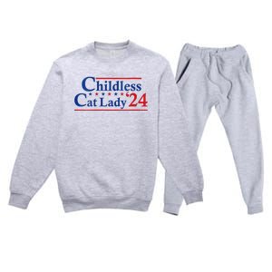 Childless Cat Lady Kamala Premium Crewneck Sweatsuit Set