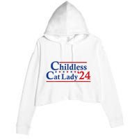 Childless Cat Lady Kamala Crop Fleece Hoodie