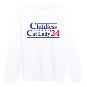 Childless Cat Lady Kamala Premium Crewneck Sweatshirt