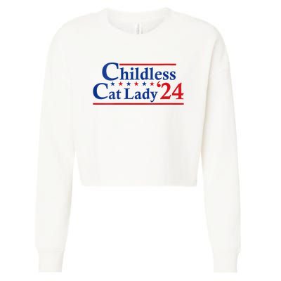 Childless Cat Lady Kamala Cropped Pullover Crew